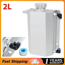 Universal 2L Aluminum Coolant Radiator Overflow Reservoir Expansion Tank NEW