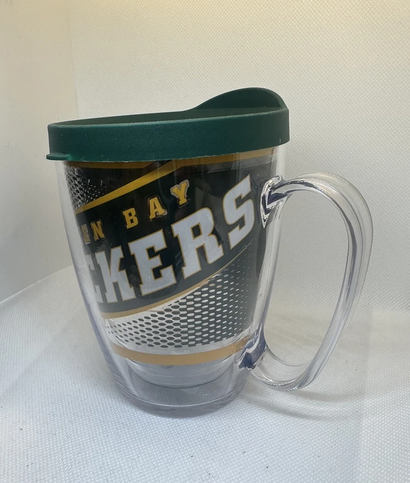 Taza aislante de doble pared Tervis Green Bay Packers 16 oz con tapa de mango nueva con etiquetas Foto 4 de 4