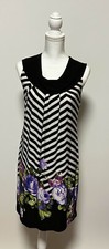 Saint Tropez West Shift Dress, Size 8, Black/White/Floral, Summer