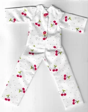 Doll Clothes-Cute Cherries Print Pajamas that fit Barbie-Homemade BP2