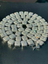 Men's Baguette Tennis Chain Real Solid 925 Silver 18" Choker - 30" ICY CZ