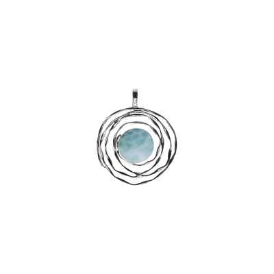 Kali Spiderweb Larimar Anhänger Sterling Silber 925 Gestempelt Charm Kette