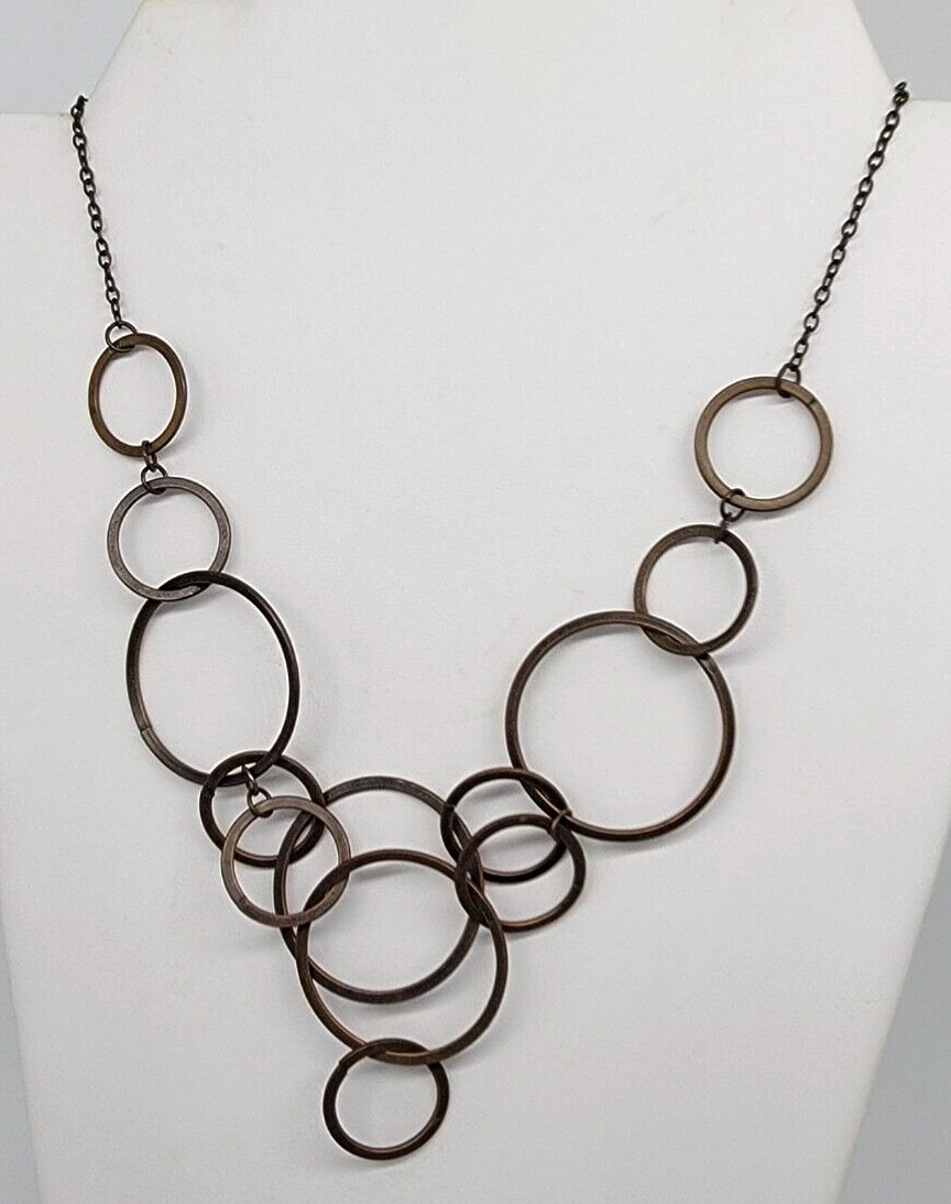 Circle Design Chain Necklace  Interlocking Brass … - image 10