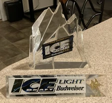 Budweiser Draft ICE & ICE Light Lucite Tap Handle & Iceberg Figurine EX+