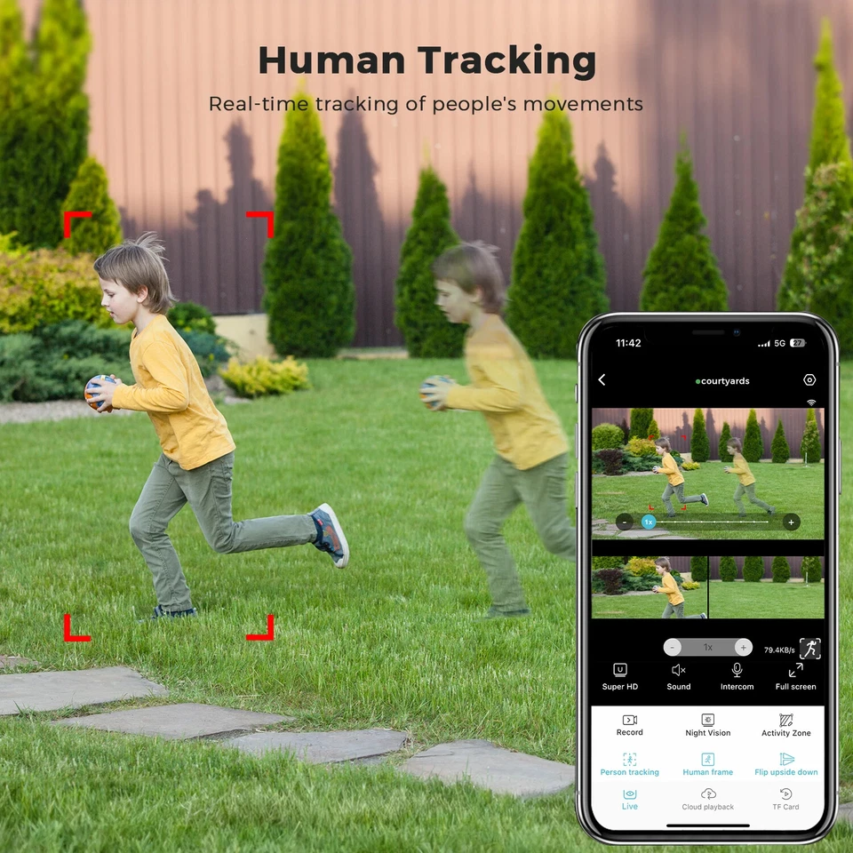 20MP 8K HD WiFi Camera 10X Zoom Four Lens 3-Screen Auto Tracking Security Home - Image 4 of 4