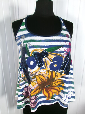 Top tee-shirt long Tunique DESIGUAL Cirque du soleil S 34/36 manches courtes