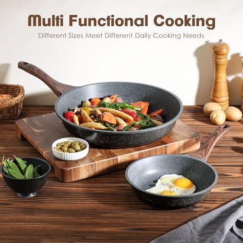 SENSARTE Nonstick Frying Pan Skillet, Swiss Granite  Assorted Sizes , Colors 