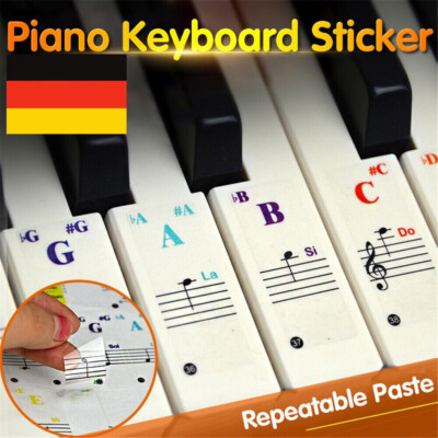 Klaviertastatur Aufkleber Für 37/49/54/61/88 KEY Music Keyboard KEYNOTES Label.