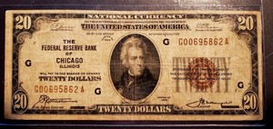 1929 "Al Capone" $20 NATIONAL CURRENCY Bank Note CHICAGO ...