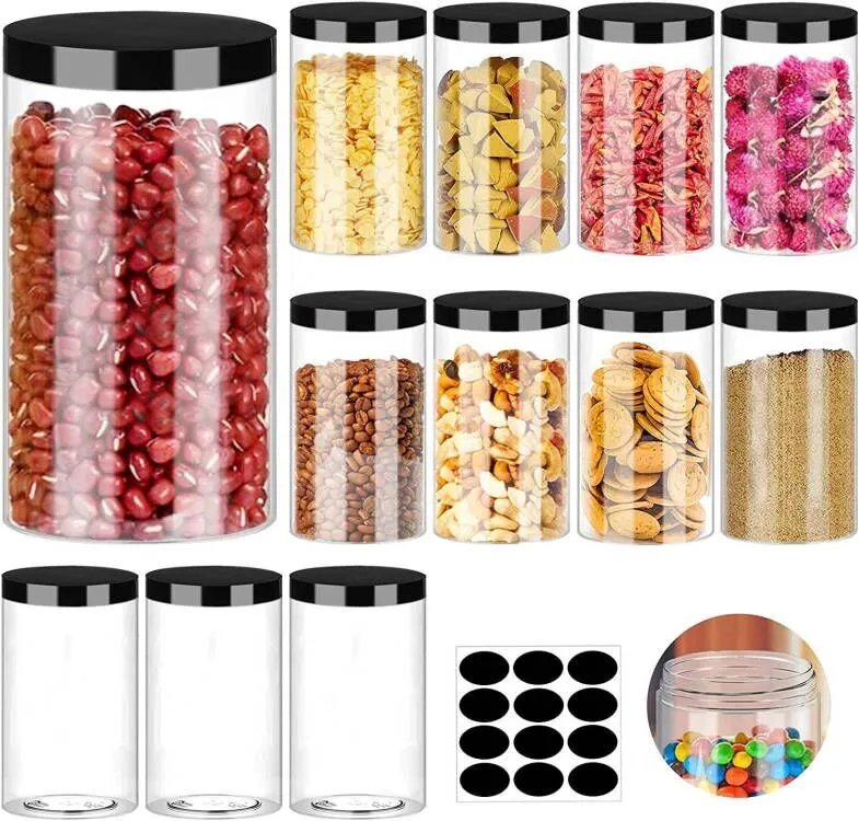 Plastic Jars Round Clear Cosmetic Container Jars with Lids Slime