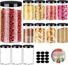 Plastic Jars Round Clear Cosmetic Container Jars with Lids Slime Jars Storage