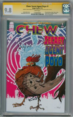 CHEW SECRET AGENT POYO #1 CGC 9.8 SIGNATURE SERIES SIGNED LAYMAN GUILLORY SKETCH