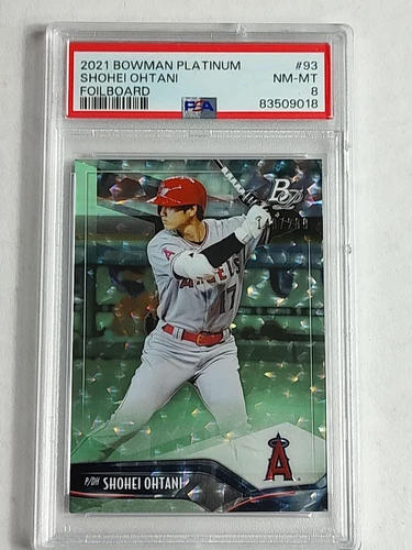 Shohei Ohtani 2021 Bowman Platinum /299 Foilboard PSA 8 SP #93 Angels