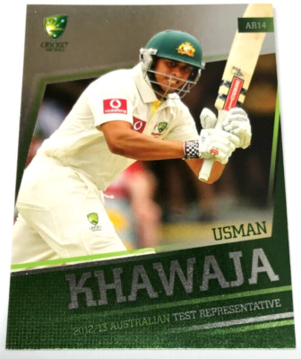 2012-13 SE BIG BASH CRICKET CARD AUST. REPRESENTIVE CARD AR14 USMAN KHAWAJA