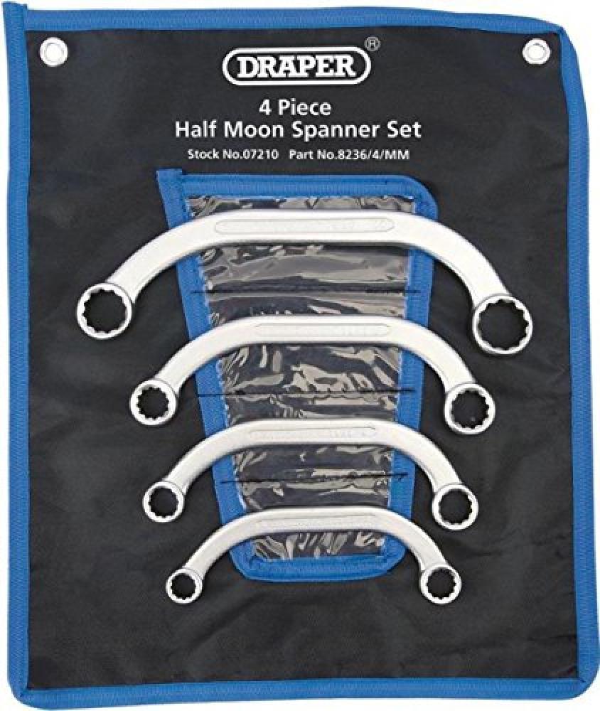 (TG. 4 Pieces) Draper 07210 - Set di 4 chiavi fisse a mezza luna - NUOVO