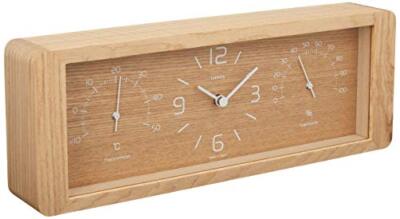 Lemnos Yokan Natural LC11-06NT Tischuhr Stufenwerk, mit Thermo-Hygrometer