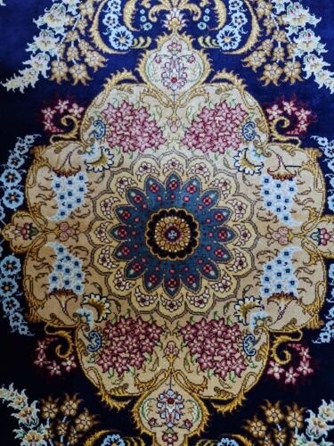 vintage Turkistan carpet hand made pure silk 135cm x 92cm