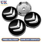 4x Citroen 60mm Alloy Wheel Centre Hub Caps in Black C1 C3 C4 DS3 Most Models UK