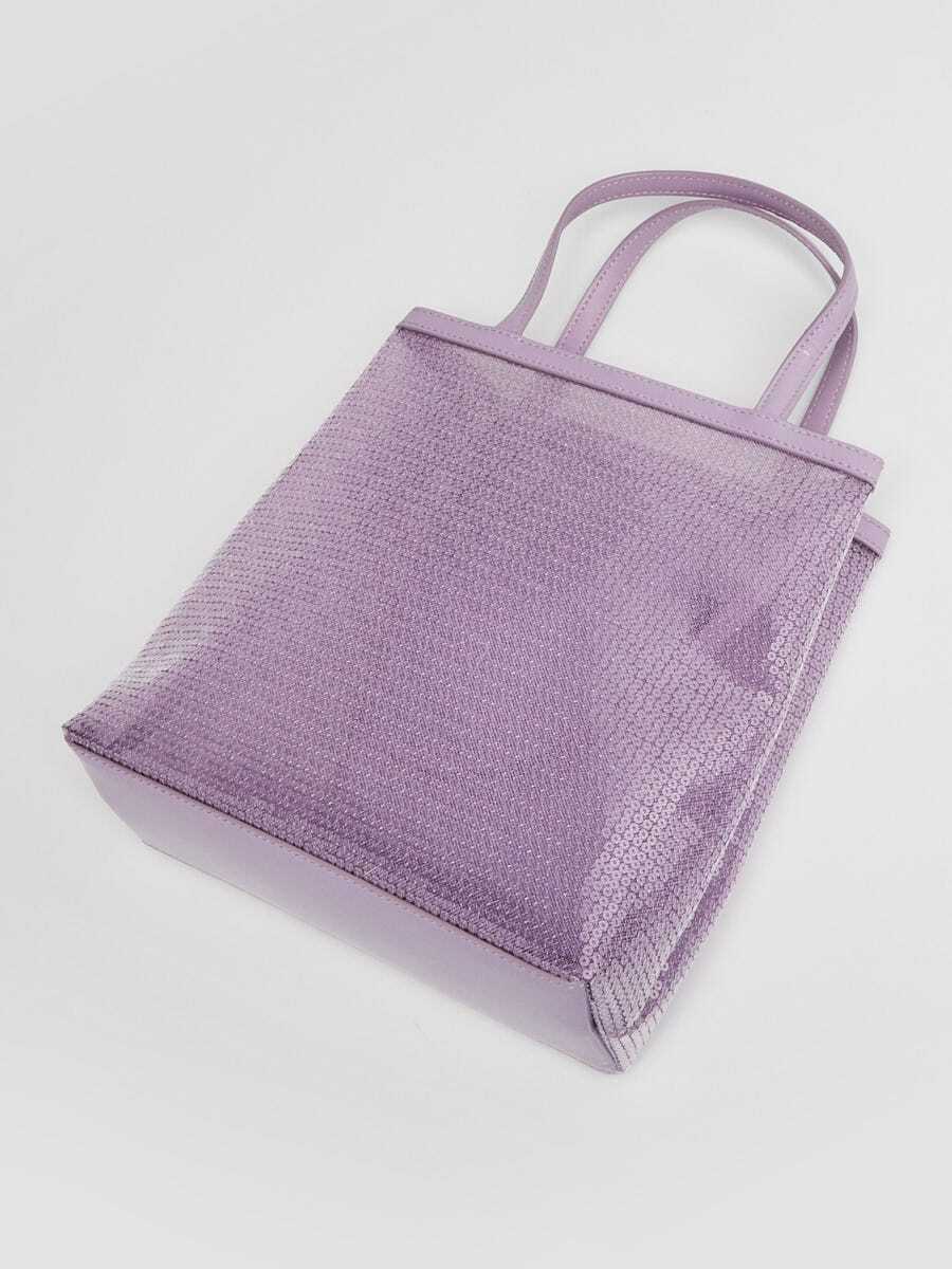Prada Purple Sequin Mesh and Leather Small Tote Bag | eBay