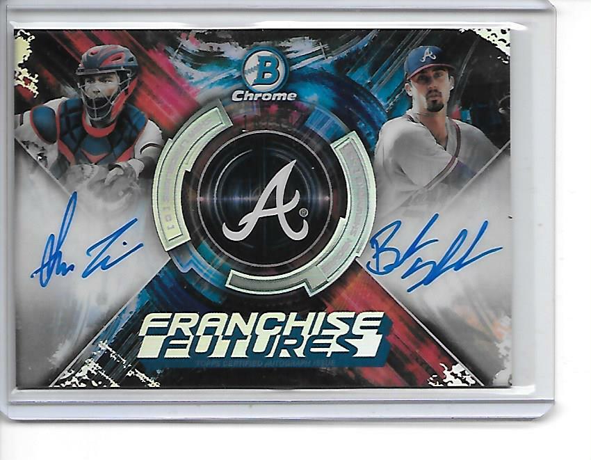 2019 BOWMAN CHROME DRAFT SHEA LANGELIERS BRANDEN SHEWMAKE RC DUAL AUTO # 18/99