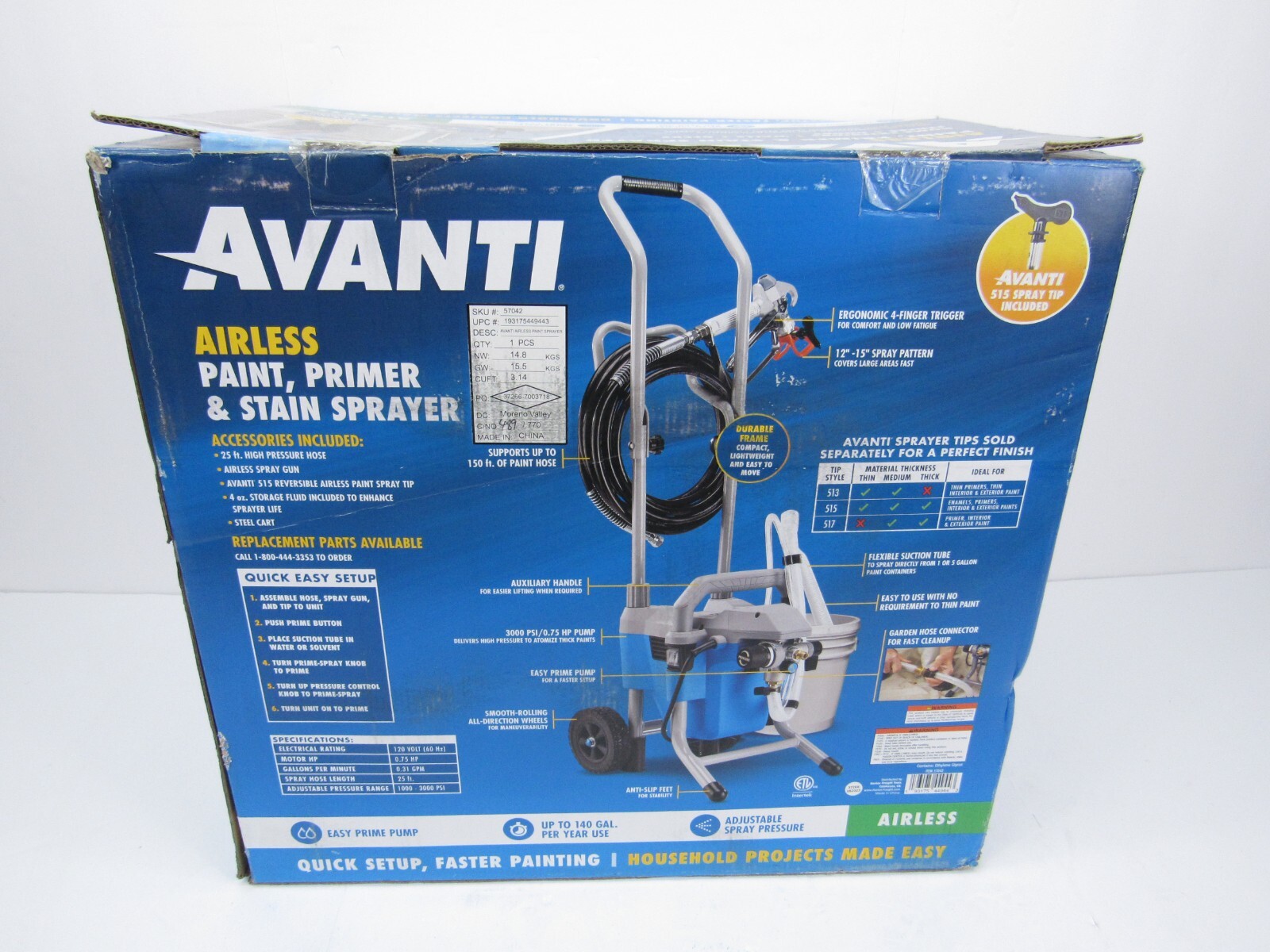 Avanti Airless Paint, Primer & Stain Sprayer New In Box eBay