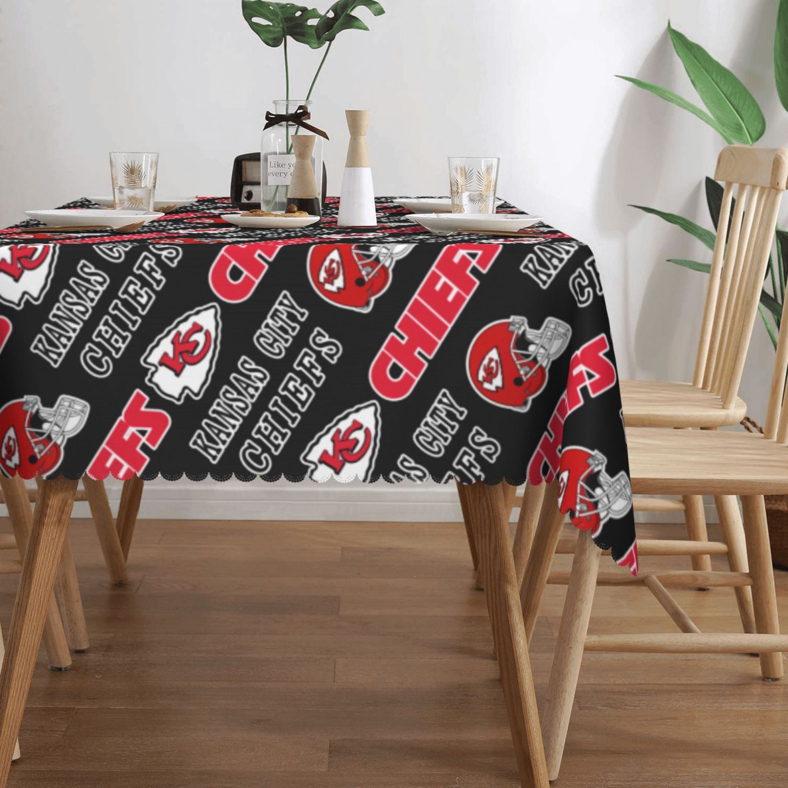Kansas City Chiefs Tablecloth Waterproof Tablecover Dining Table Cloth