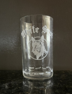 White Scot Scottish Terrier Logo Drinking Glass The Hamburger Co Whiskey Chicago