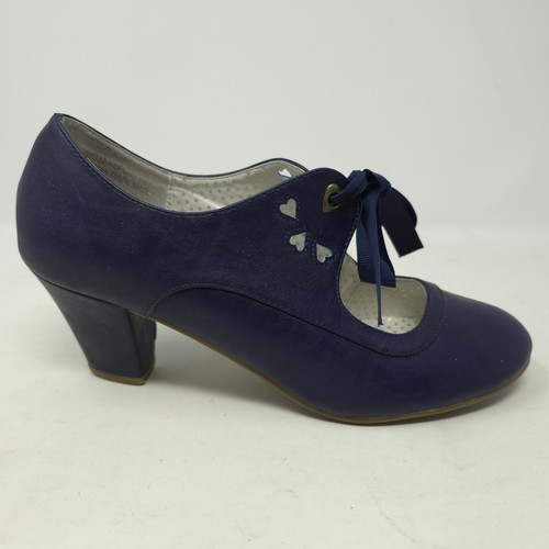 Pinup Couture Blue Vintage Historical 1930’s Retro Swing Heels Womans Shoes 11 - Picture 10 of 15