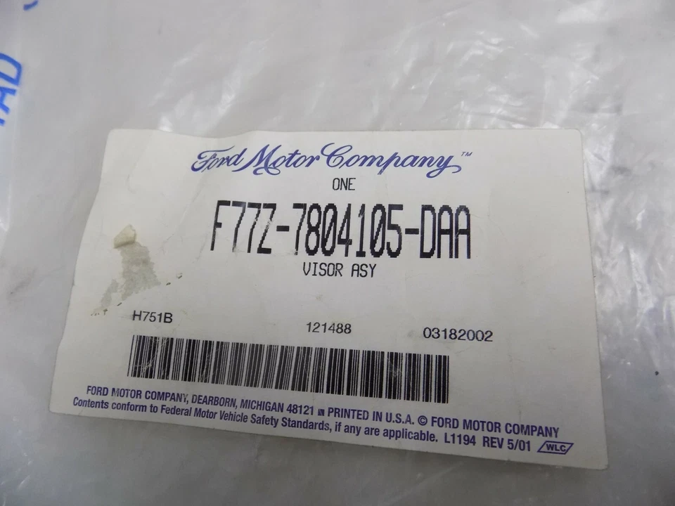 Nuevo parasol del lado izquierdo del conductor Ford Explorer 2001 2002 fabricante de equipos originales parasol nuevo en stock Foto 3 de 3