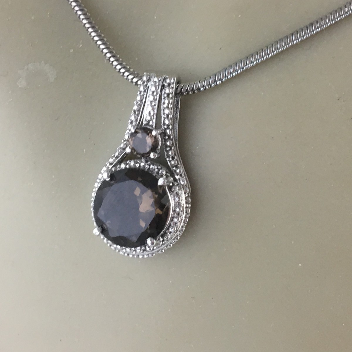 316LSS STAINLESS STEEL TOPAZ CHAIN NECKLACE PENDANT