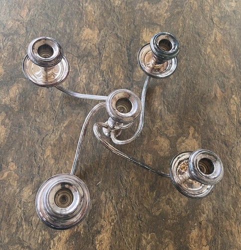 VTG Whimsigoth Gorham Silver Original 5 Candle Candelabra Threaded Holder *Top*
