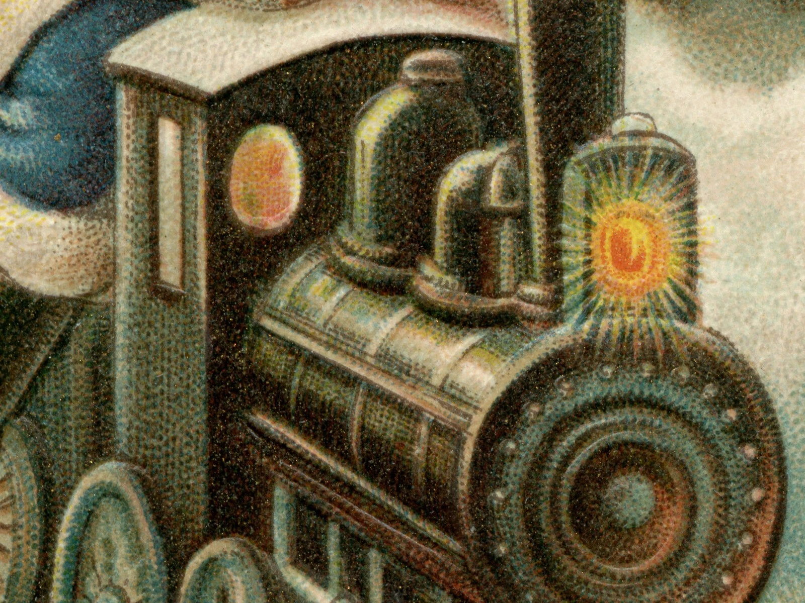 Vintage Santa Train Christmas Poster - Retro Holiday Wall Art Print