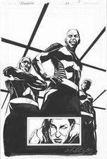 MANHUNTER - ORIGINAL COMIC ART by MICHAEL GAYDOS - DC COMICS - SPLASH PAGE