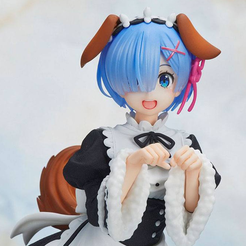 Figurine Rem Coreful Memory Snow Dog de 20cm en PVC bleu pour collectionneur Re:Zero