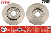 2X Bremsscheibe Trw DF6110 2 Bremsscheiben Vorderachse Vorne