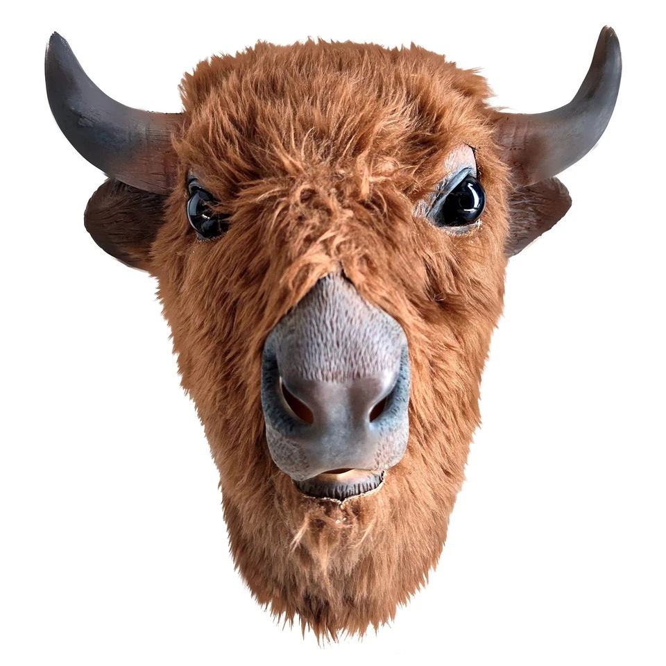 American Bison Mask Plush Animal Latex Full Head Realistic Masks Fancy Dress ... - Image 4 of 4