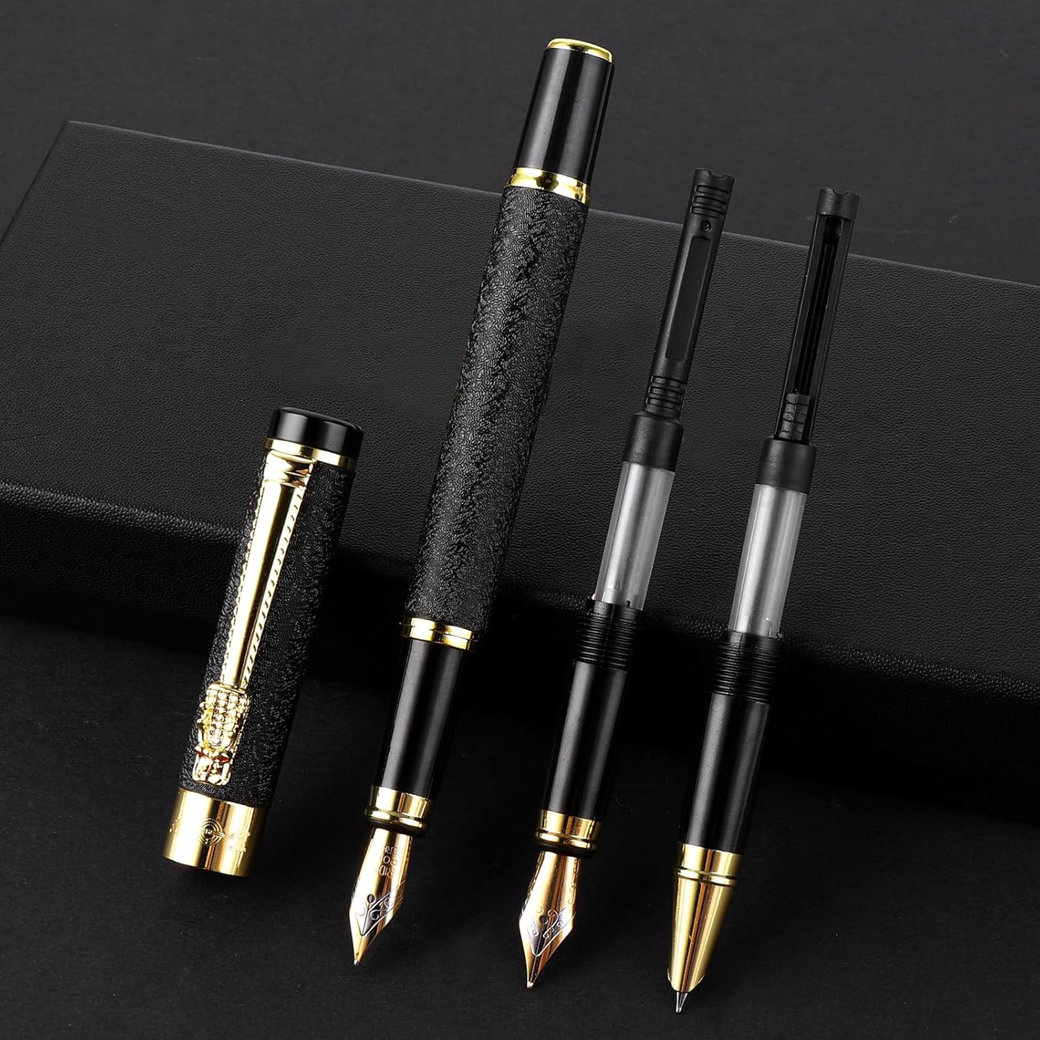 Luxury Metal Fountain Pen Set with 3 Nibs Calligraphy Writin