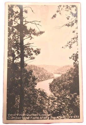 Cumberland Falls State Park, KY. View from Dupont Lodge - Photo Postcard, RPPC