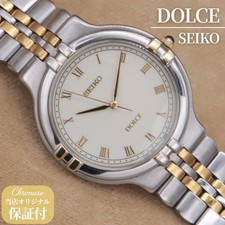 Seiko Dolce 5E31 6E40 SEIKO DOLCE white dial silver Roman quartz men s vintage 3