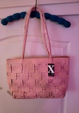 Borsa a mano Maxx New York in pelle rosa tenue e ciottoli nuova con etichetta 