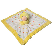Carters Yellow Duck Lovey Security Blanket 14" Polka Dot Comfort Farm Plush