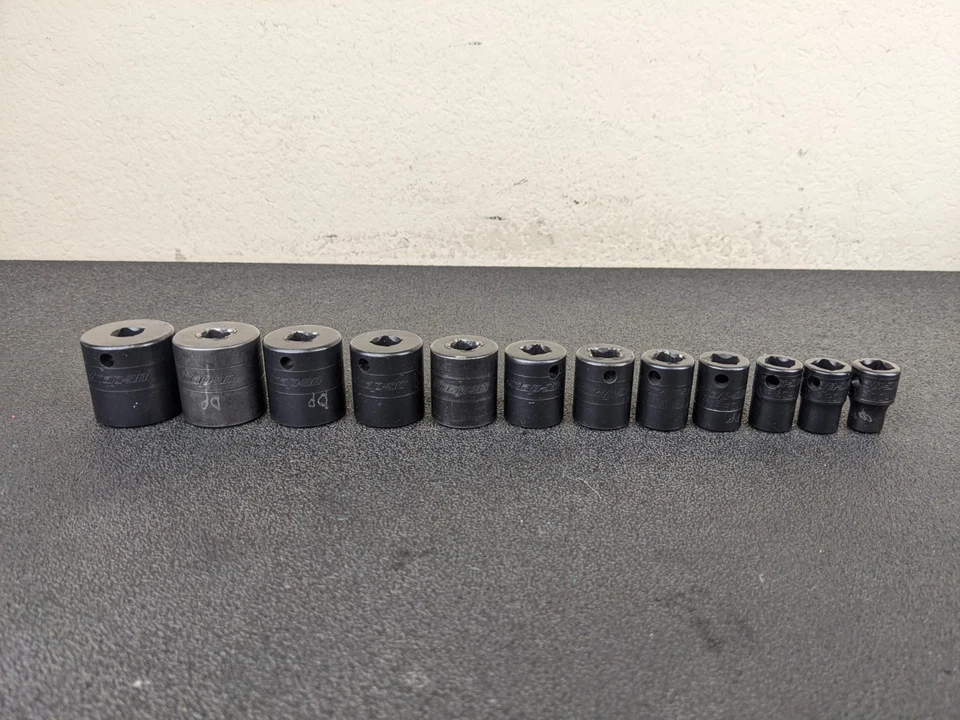 #bm405 Snap On 212IMFYA 12pc 3/8" Drive 6-Point SAE Shallow Impact Socket Set - Image 3 of 4