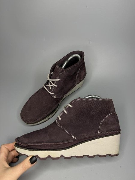 Women Clarks Boots Brown 39 #7B6F