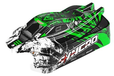 Team Corally Polycarbonate Body Syncro Painted Cut Decals Green Color 1 Pc / C-0