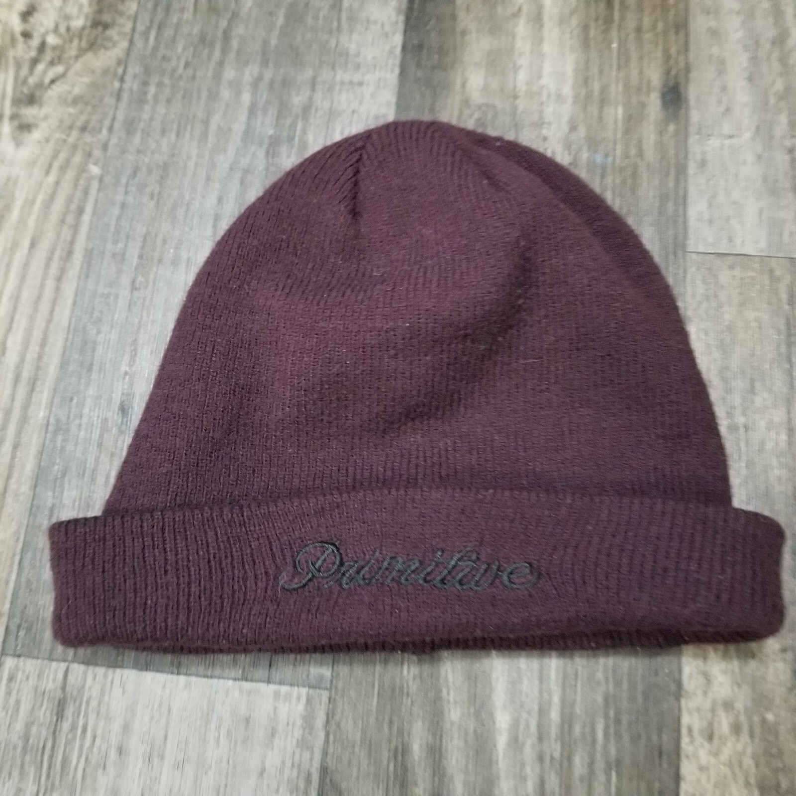 Burgundy/black Beanie Hat