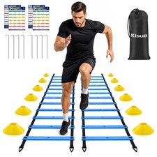 KJSUE Agility Ladder, Speed and Agility Training Equipment Set, 2 pcs 20FT 12...