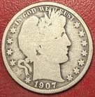 1907-O Barber Silver Half Dollar. Free Shipping