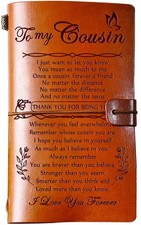 Hiipeenow Cousin Gifts for Women, 140 Pages Leather Journal Present, Birthday...