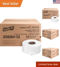 Jumbo Toilet Paper Roll 2-Ply Bulk Pack Recycled Septic Safe Dispenser