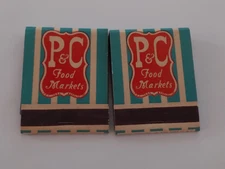 Vintage MATCHBOOKs: P&C FOOD MARKETS  Lot Of 2 Unstruck!
